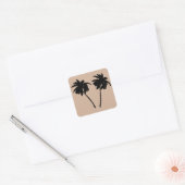 Palm Tree Silhouette Quadratischer Aufkleber (Umschlag)