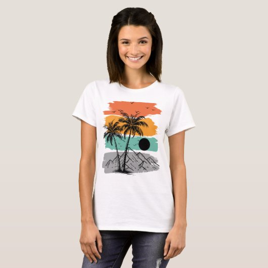 Palm tree silhouette summer T-Shirt (Vorne ganz)