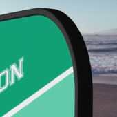 Palm Tree Silhouette Tropical Green Monogram Pickleball Schläger