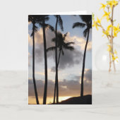 Palm Tree Silhouetten in Hawaii Karte (Gelbe Blume)