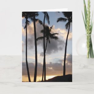 Palm Tree Silhouetten in Hawaii Karte