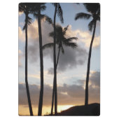 Palm Tree Silhouetten in Hawaii Klemmbrett (Rückseite)
