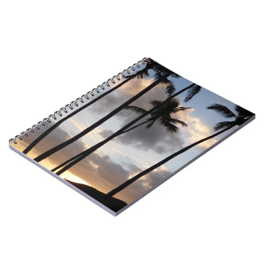 Palm Tree Silhouetten in Hawaii Notizblock (Linke Seite)