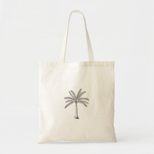 Palm Tree Sketch Black Tragetasche