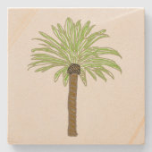 Palm Tree Sketch Steinuntersetzer (Vorderseite)