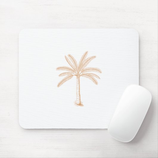 Palm Tree Sketch Tan Mousepad (Mit Mouse)