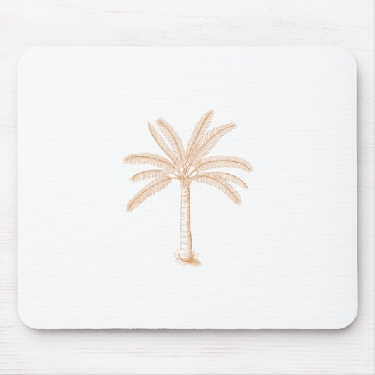 Palm Tree Sketch Tan Mousepad (Vorne)