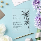 Palm Tree Sketch Travel Beach Hochzeit in Urlaubso Acryleinladungen (In Situ (Hochzeit))