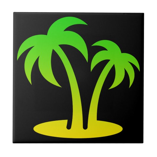 Palm Tree Small (4,25" x 4,25") Keramik Foto Tile Fliese (Vorderseite)