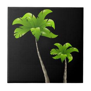 Palm Tree Small (4,25" x 4,25") Keramik Foto Tile Fliese