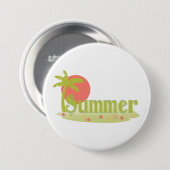 Palm Tree Sommer mit Sonne und Strand Button (Vorne & Hinten)