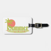 Palm Tree Sommer mit Sonne und Strand Gepäckanhänger (Vorderseite horizontal)