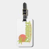 Palm Tree Sommer mit Sonne und Strand Gepäckanhänger (Vorderseite vertikal)