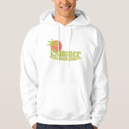 Palm Tree Sommer mit Sonne und Strand Hoodie (Vorderseite)