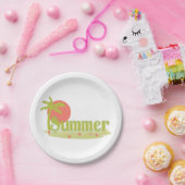 Palm Tree Sommer mit Sonne und Strand Pappteller (Party)