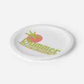 Palm Tree Sommer mit Sonne und Strand Pappteller (Schrägansicht)