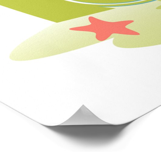 Palm Tree Sommer mit Sonne und Strand Poster (Ecke)