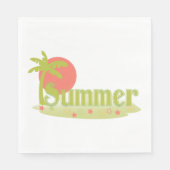 Palm Tree Sommer mit Sonne und Strand Serviette (Vorderseite)