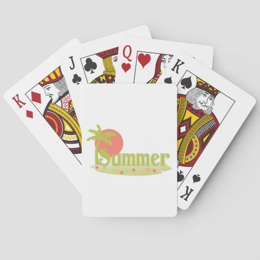 Palm Tree Sommer mit Sonne und Strand Spielkarten (Rückseite)