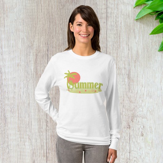 Palm Tree Sommer mit Sonne und Strand T-Shirt