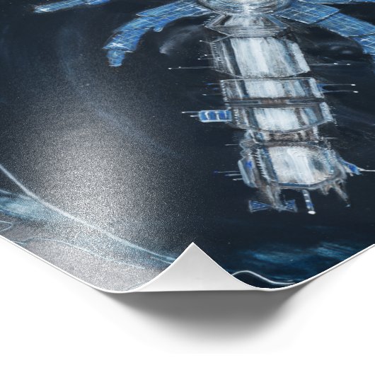 Palm Tree Space Station Fotodruck (Ecke)