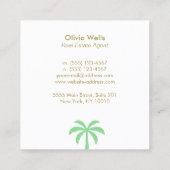 Palm Tree Square - Aufrufkarte für tropische Eigen Telefonnummerkarte (Rückseite)