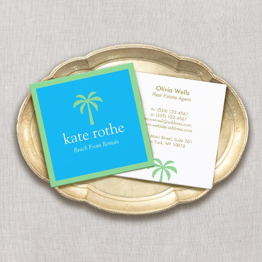 Palm Tree Square - Aufrufkarte für tropische Eigen Telefonnummerkarte