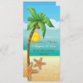 Palm tree & Stardinen Hochzeitskarte Menükarte (Vorne/Hinten)