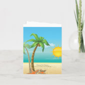 Palm tree & starfish beach wedding Thank You Dankeskarte (Rückseite)