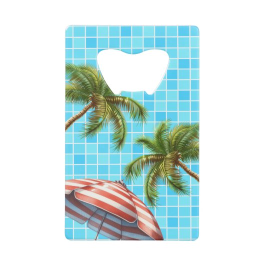 Palm Tree Sun Regenschirm Sommer Geldbeutel Flaschenöffner (Vorderseite)