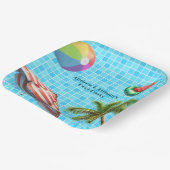 Palm Tree Sun Umbrella Beach Ball Pool Party Pappteller (Gewinkelt)