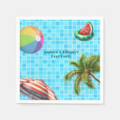Palm Tree Sun Umbrella Beach Ball Pool Party Serviette (Vorderseite)
