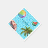 Palm Tree Sun Umbrella Beach Ball Pool Party Serviette (Ecke)