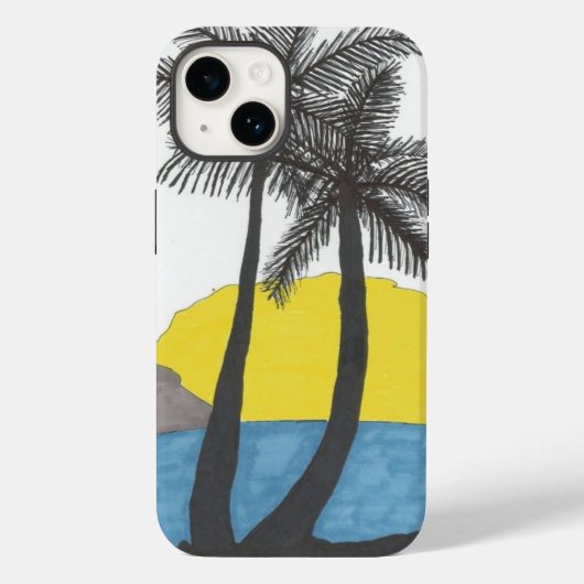 Palm Tree Sunrise Case-Mate iPhone Hülle (Rückseite)
