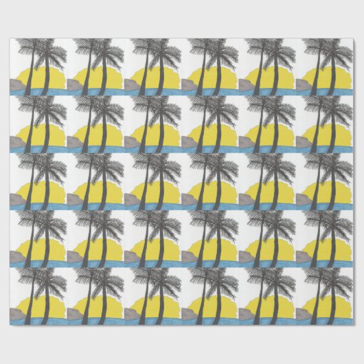 Palm Tree Sunrise Geschenkpapier (Flach)