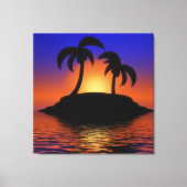 Palm Tree Sunrise Leinwanddruck (Vorderseite)