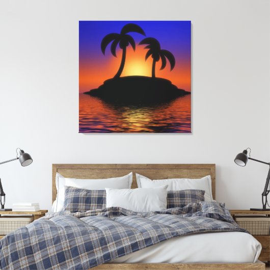 Palm Tree Sunrise Leinwanddruck (Insitu (Schlafzimmer))
