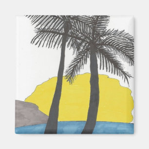 Palm Tree Sunrise Magnet