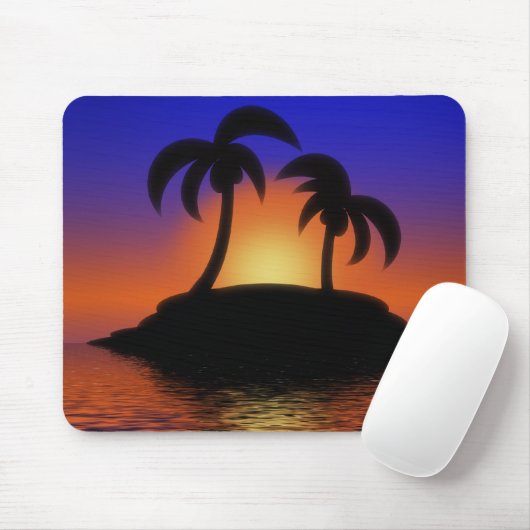 Palm Tree Sunrise Mousepad (Mit Mouse)