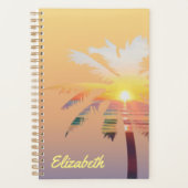 Palm Tree Sunrise Personalisiert Planner Planer (Vorderseite)