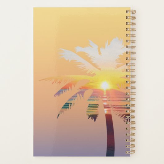 Palm Tree Sunrise Personalisiert Planner Planer (Rückseite)