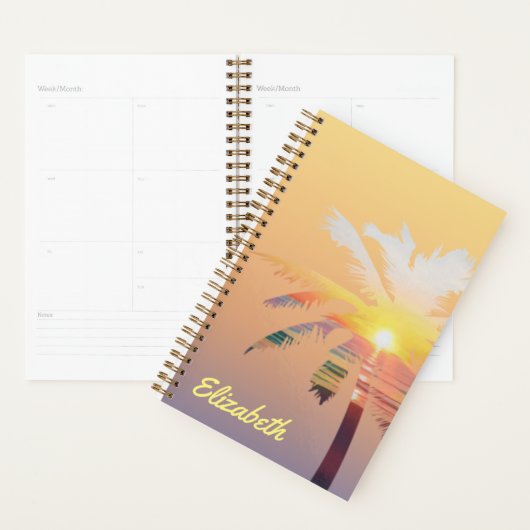 Palm Tree Sunrise Personalisiert Planner Planer (Anzeige)