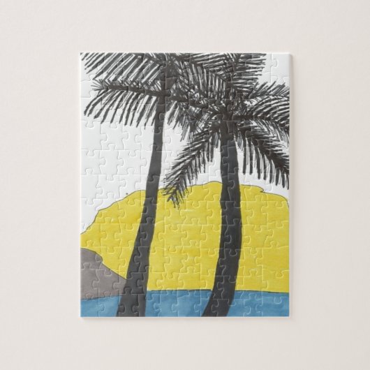 Palm Tree Sunrise Puzzle (Vertikal)