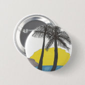 Palm Tree Sunrise Silhouette Button (Vorne & Hinten)