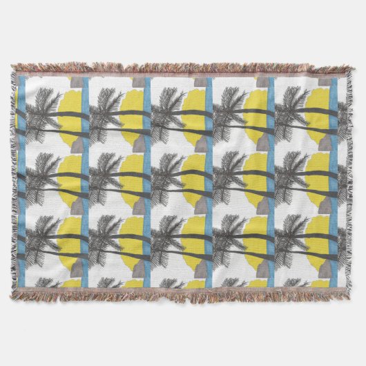 Palm Tree Sunrise Silhouette Decke (Vorderseite)