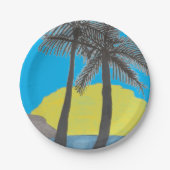 Palm Tree Sunrise Silhouette Pappteller (Vorderseite)