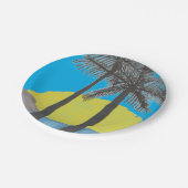 Palm Tree Sunrise Silhouette Pappteller (Schrägansicht)