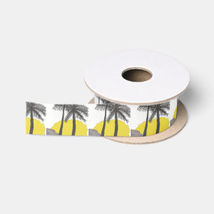 Palm Tree Sunrise Silhouette Satinband