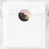 Palm Tree Sunset #2 Runder Aufkleber (Tasche)