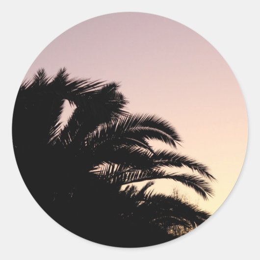 Palm Tree Sunset #2 Runder Aufkleber (Vorderseite)